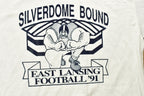 Vintage 1991 East Lansing Football Silver Dome Bound T-Shirt