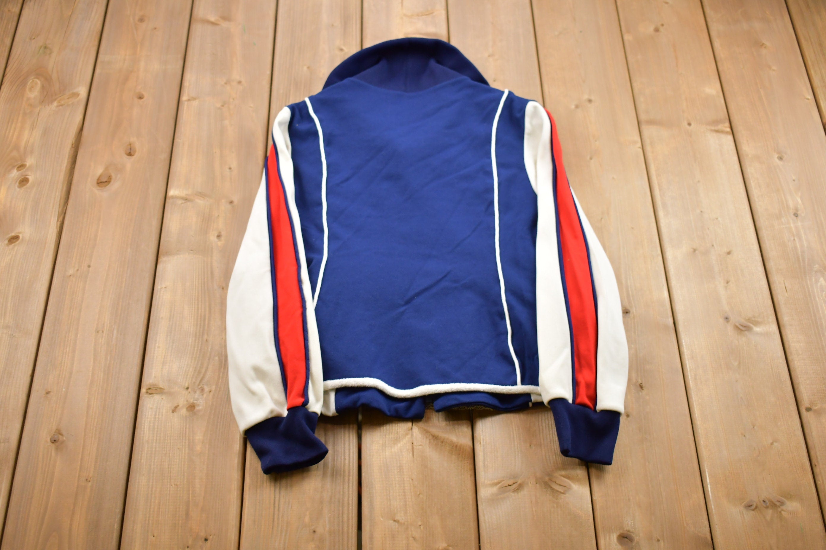 Vintage 1970s Embroidered Tri Color Ski Jacket