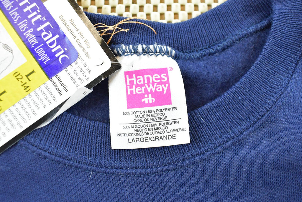 Vintage 1990s Deadstock Hanes Her Way Blank Crewneck Sweatshirt Womens L / 90s Printing Crewneck / Streetwear Blanks