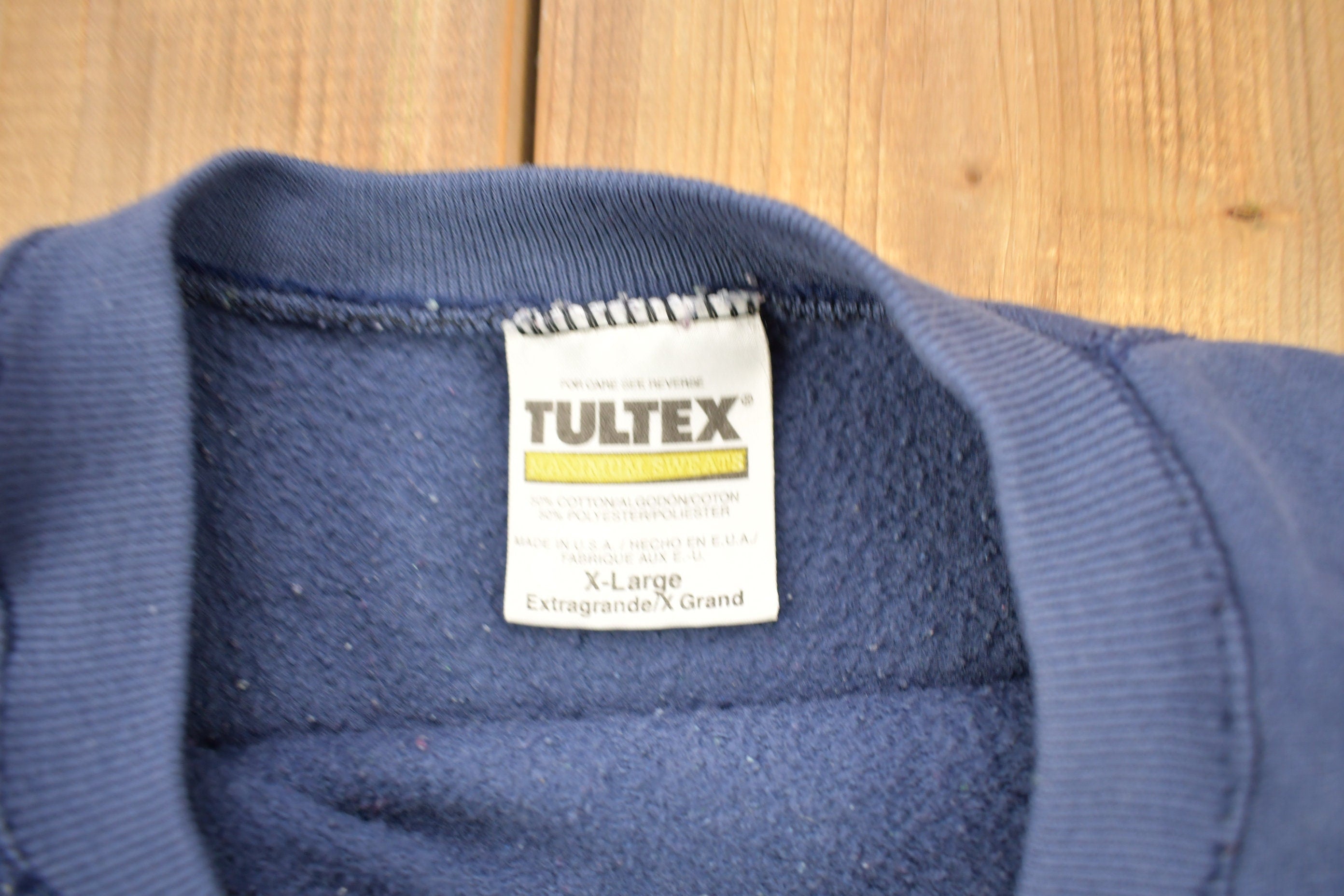 Vintage 1980s Tultex Blue Blank Raglan Crewneck Sweatshirt