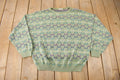 Vintage 1980s Harry Rosen Abstract Knit Crewneck Sweater Made In Italy