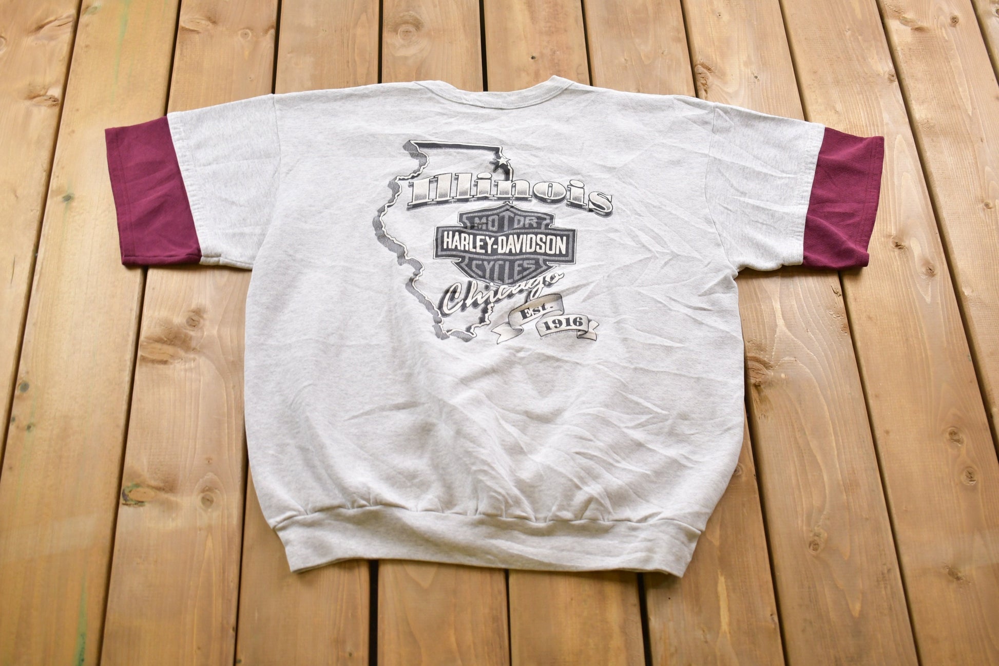 Vintage 1991 Harley Davidson Graphic Short-Sleeved Crewneck Sweatshirt