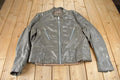 Vintage 1980s Sears Grey Leather Café Racer Jacket