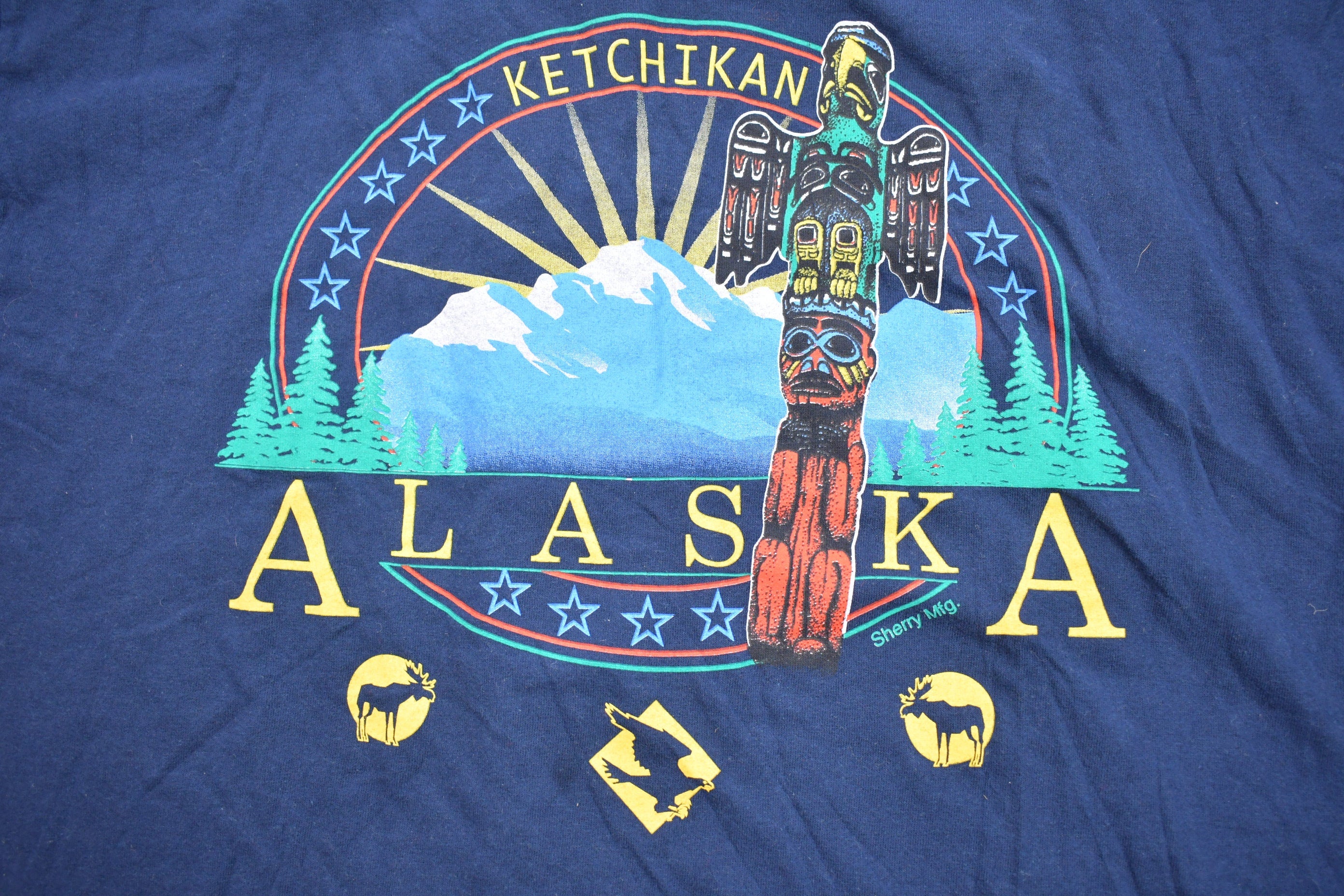 Vintage 1990s Alaska USA Graphic Souvenir T Shirt