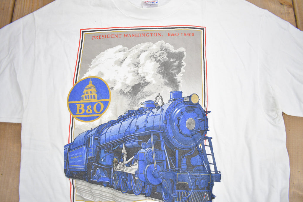 Vintage 1990s President Washington Train Graphic T Shirt