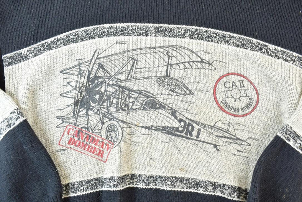 Vintage 1990s Canadian Bomber Knit Crewneck Sweater