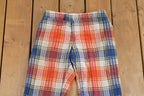 Vintage 1970s Flared Plaid Pants Size 28 x 30.5