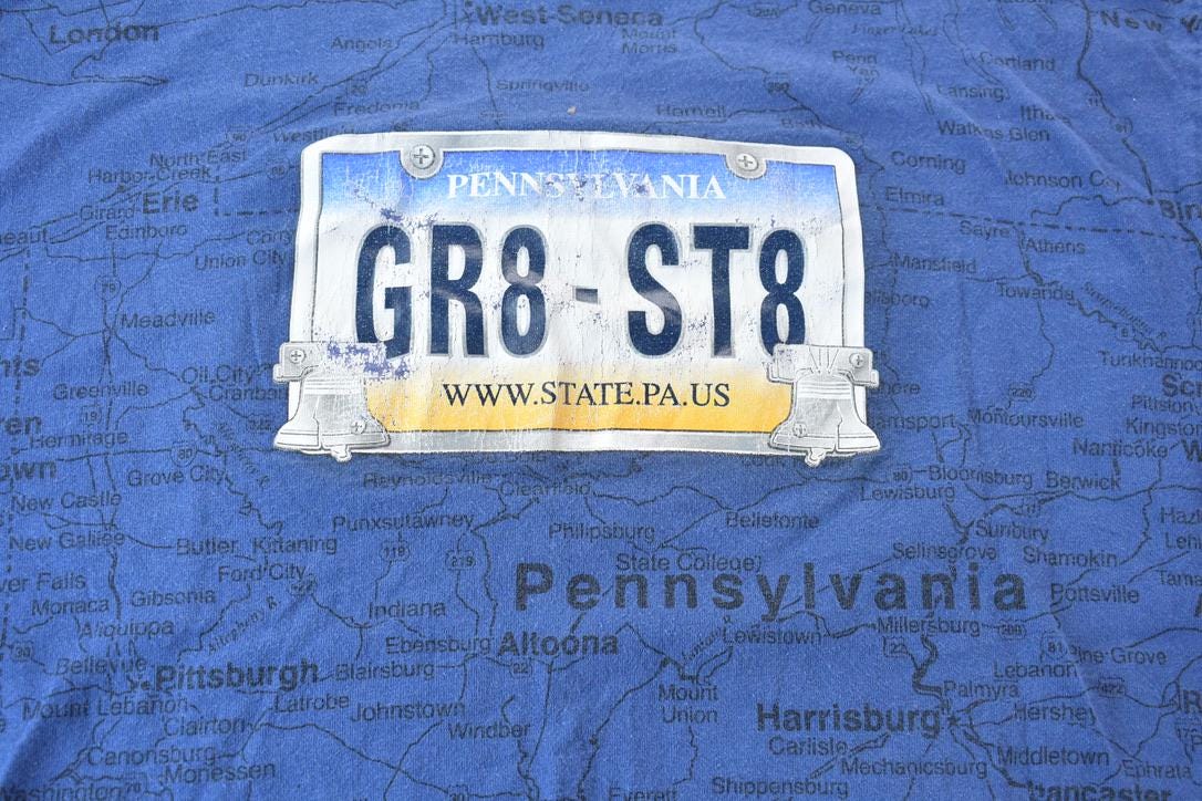 Vintage 1990s Souvenir Pennsylvania Travel T-Shirt Made In USA