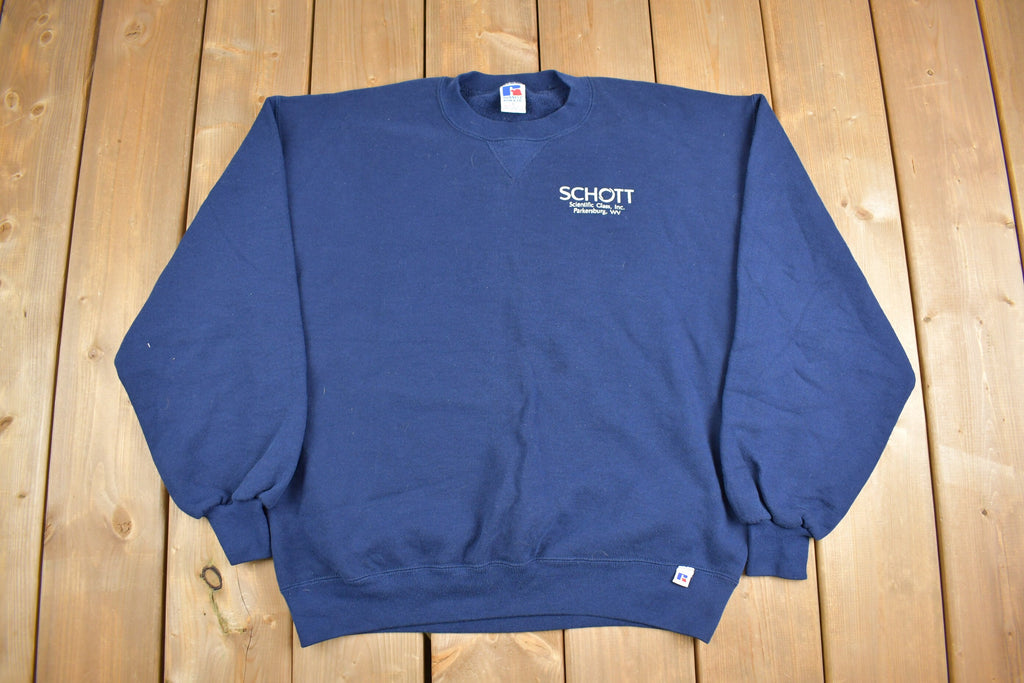 Vintage 1990s Russell Athletic Schott Graphic Crewneck