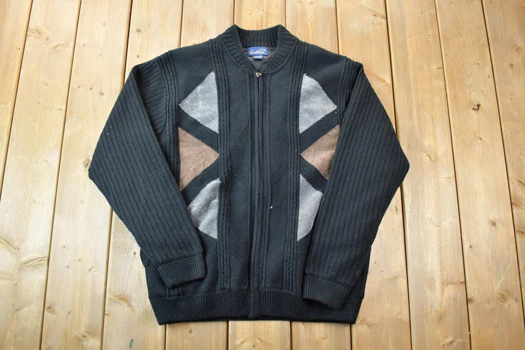 Vintage 1990s Arnold Palmer Knit Crewneck Full Zip Sweater