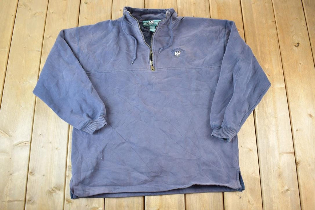 Vintage 1990s Big Dogs Quarter Zip Souvenir Crewneck Sweatshirt Made In USA