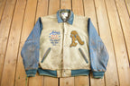 Vintage 1990s Avirex USA Genuine Leather Varsity Jacket