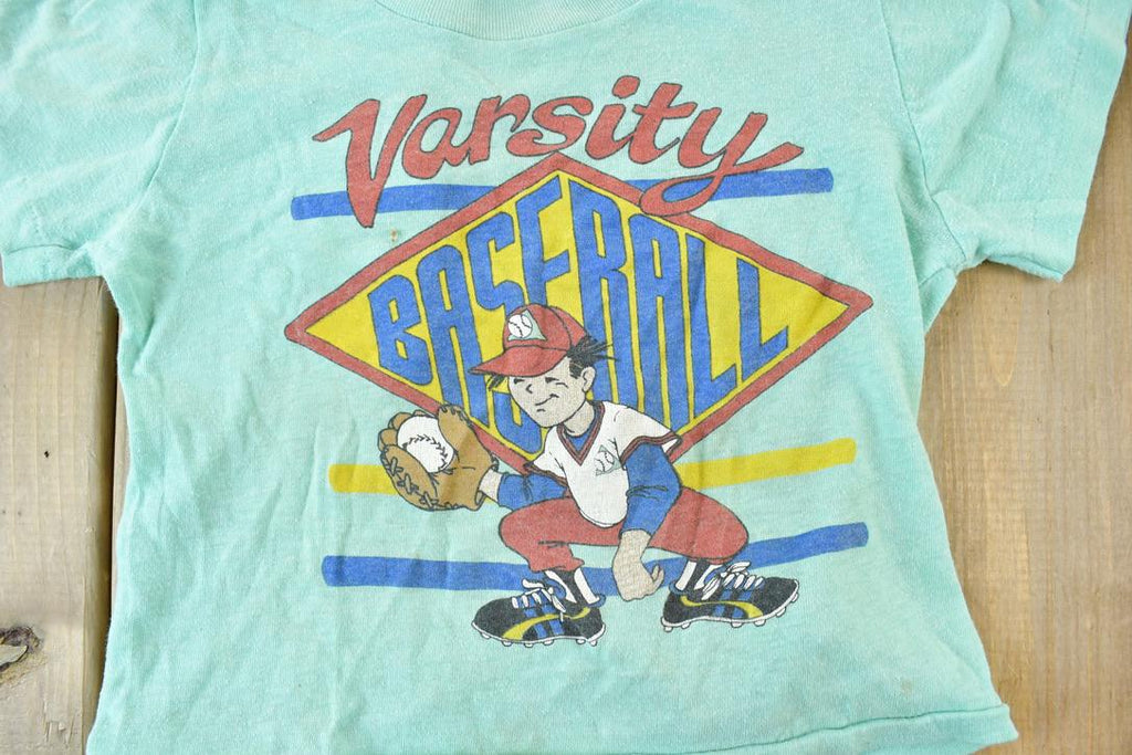 Vintage 1980s Baseball Varsity Youth Single Stitch T-Shirt