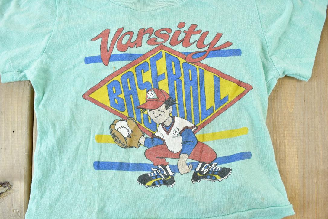 Vintage 1980s Baseball Varsity Youth Single Stitch T-Shirt