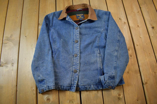 Vintage 2000s Woolrich Fleece Lined Denim Trucker Jacket