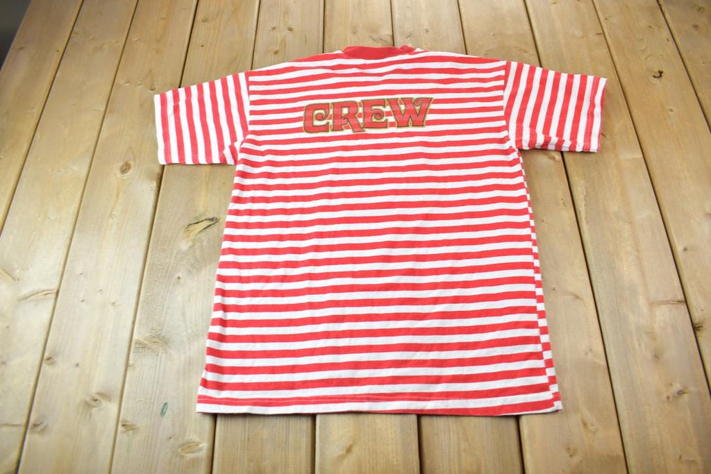 Vintage 1990s Jolly Roger Barbados Striped Souvenir Travel T-Shirt