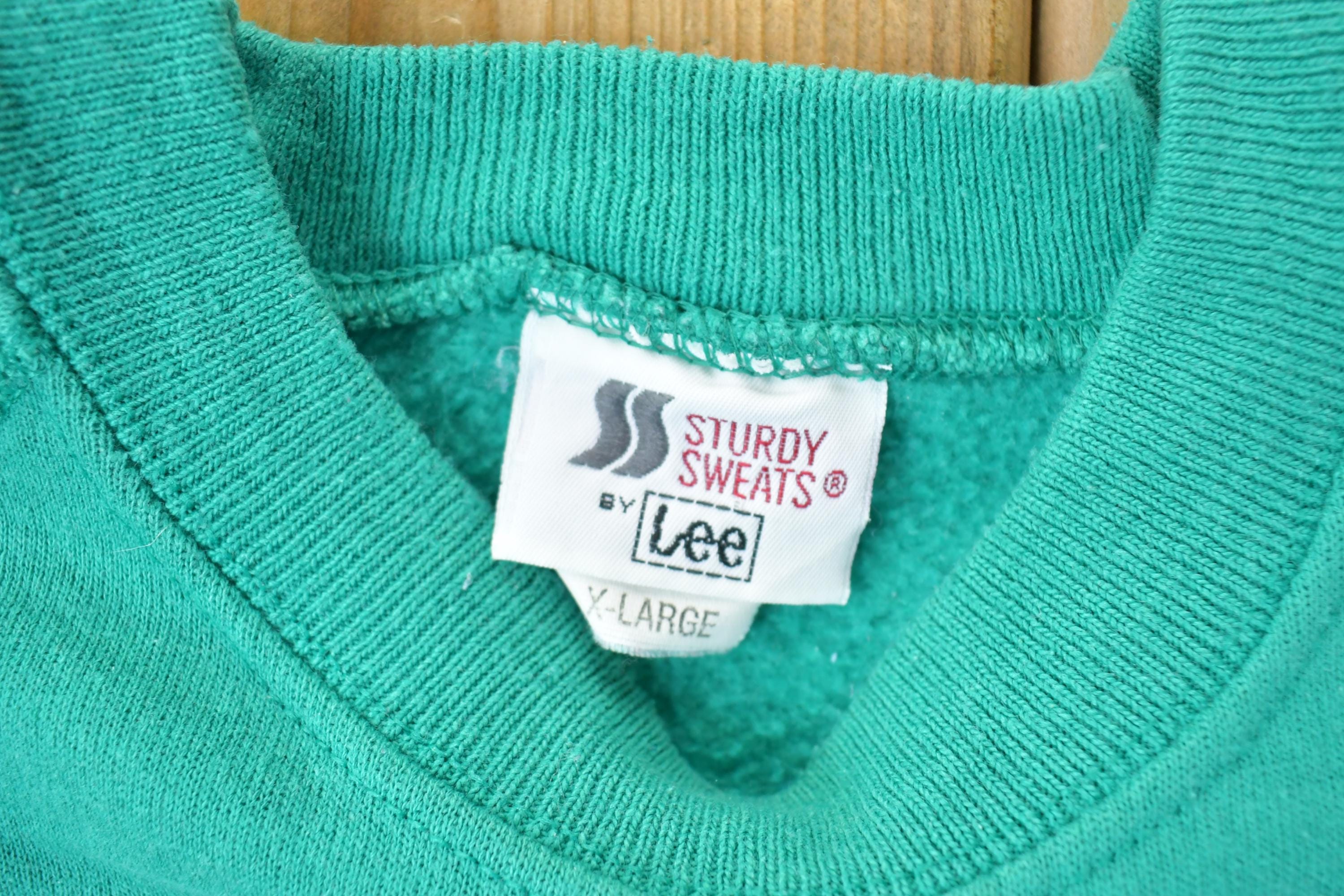 Vintage 1990s Lee Sturdy Sweats Blank Teal Crewneck Sweatshirt