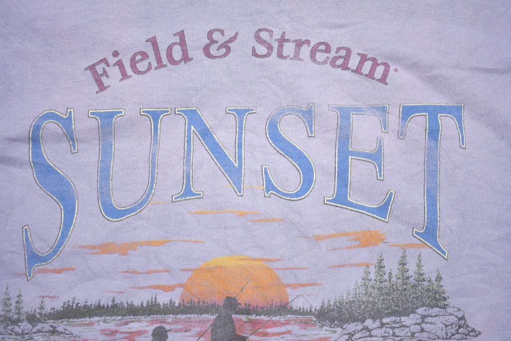 Vintage 1990s Field & Stream Sunset Graphic T Shirt / Vintage T Shirt / Rare Vintage / Streetwear / Single Stitch / Made In USA / Fish Club