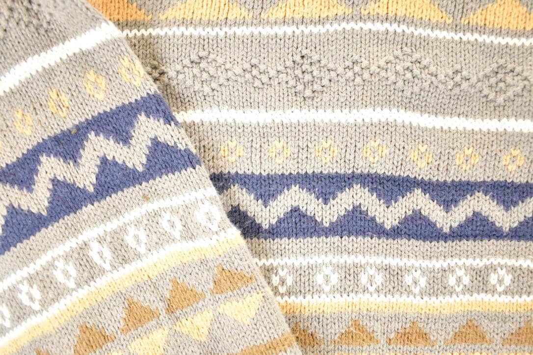 Vintage 1990s Sansabelt Sport Abstract Striped Knit Crewneck Sweater Men's L