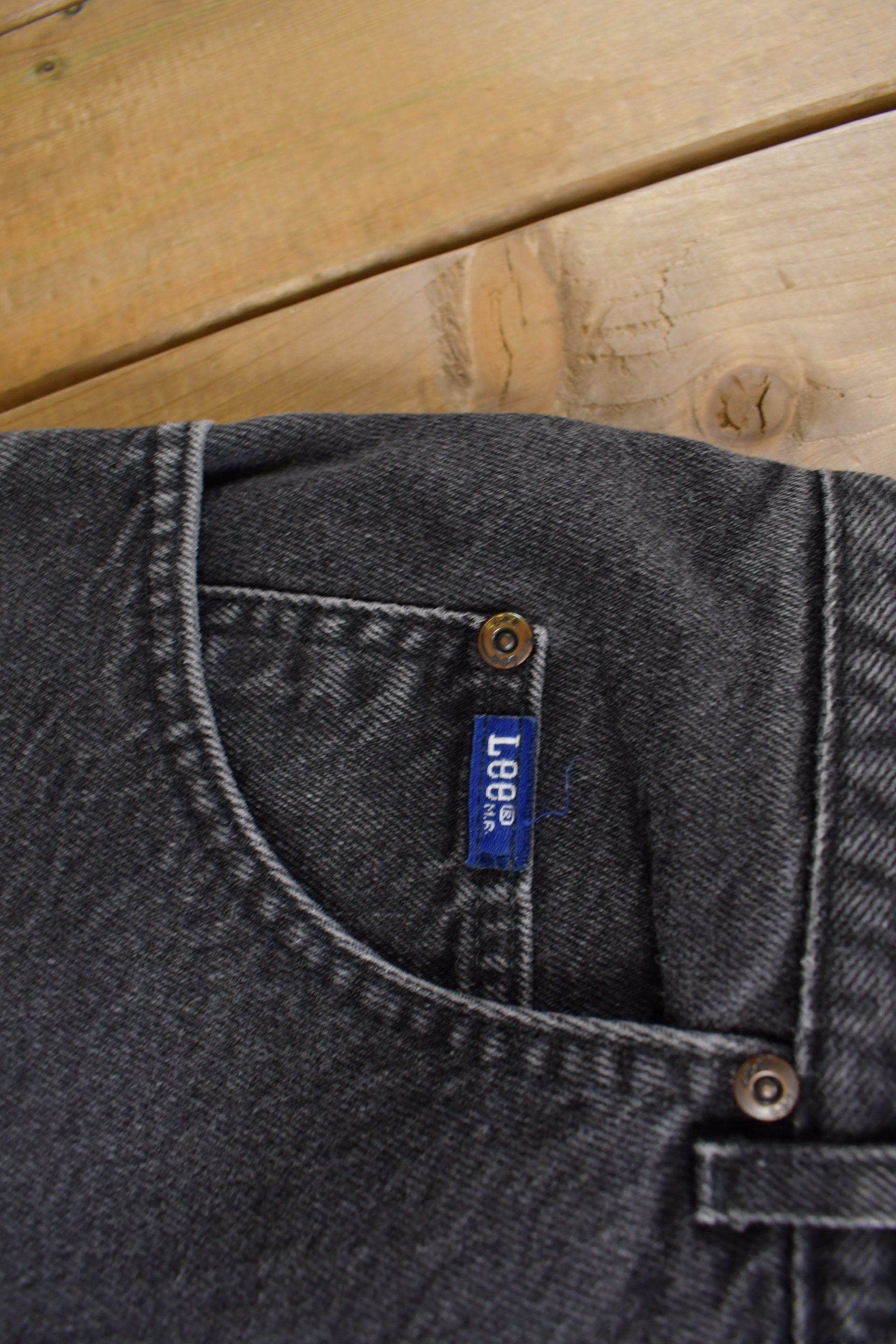 Vintage 1970s Lee Black Wash Jeans Size 30 x 30