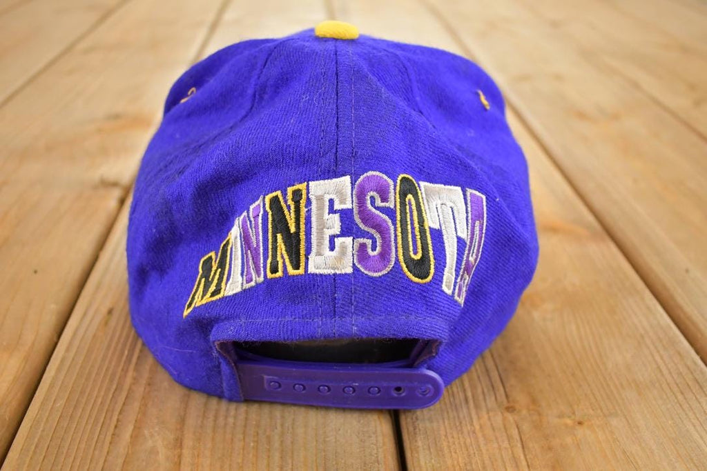 Vintage 1990s Minnesota Vikings Strap Back NFL Hat / 90's Embroidered Football Cap