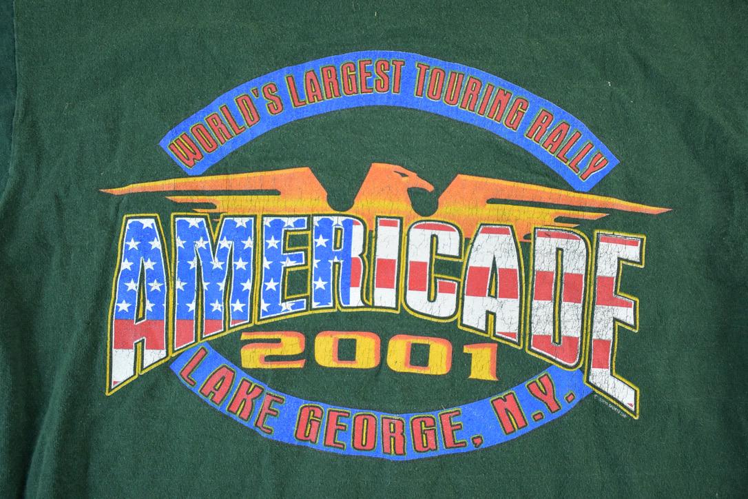 Vintage 2001 Youth Americade Souvenir Single Stitch Graphic Print T-Shirt Made In USA