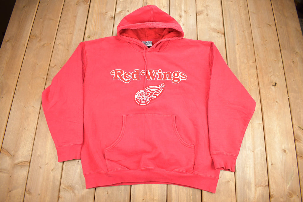 Vintage 1990s Detroit Red Wings NHL Embroidered Hoodie  90s Hoodie  Vintage Hockey  Made in Canada  Red Wings Fan Apparel