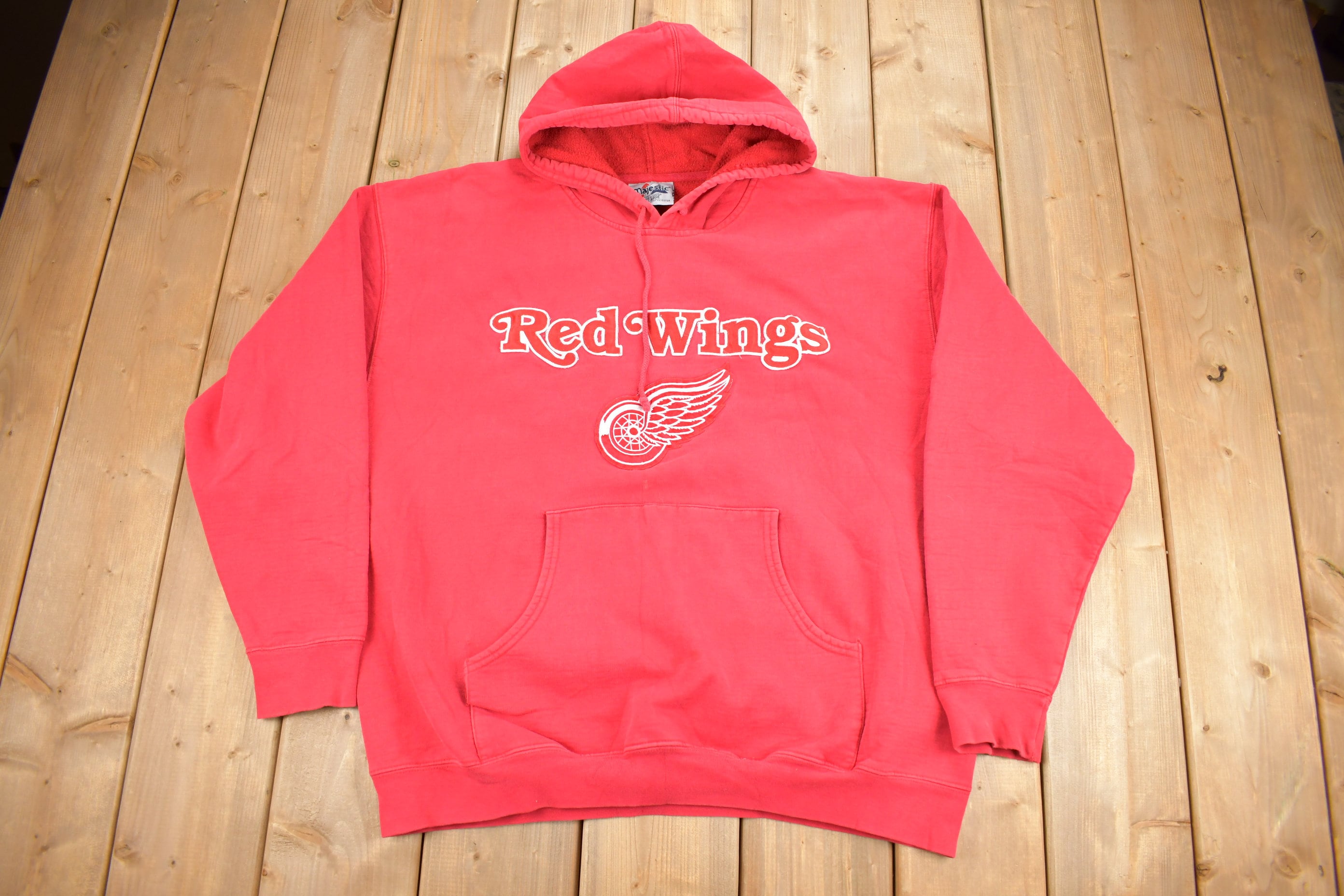 Vintage 1990s Detroit Red Wings NHL Embroidered Hoodie  90s Hoodie  Vintage Hockey  Made in Canada  Red Wings Fan Apparel
