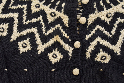 Vintage 1990s Bravo Knitted Cardigan Sweater / Vintage Cardigan / Button Up / Abstract Pattern