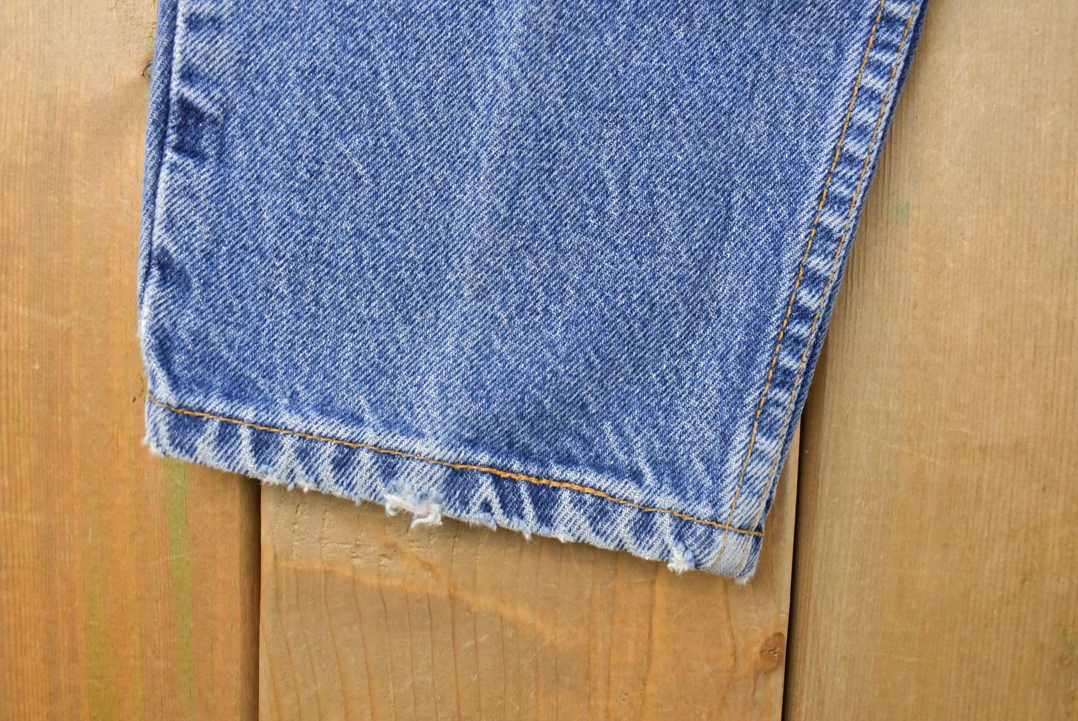 Vintage 1990s Levi's 551 Relaxed Tapered Fit Denim Jeans Women's 33 x 30 / Distressed Jeans / Made in USA
