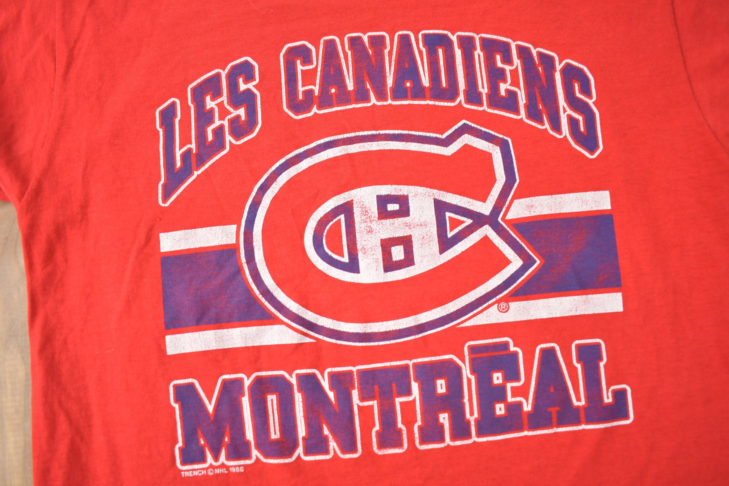 Vintage 1988 Montreal Canadiens NHL Hockey Graphic T-Shirt Made In Canada