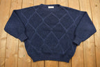 Vintage 1990s Bonda Argyle Patterned Theme Knit Crewneck Sweater