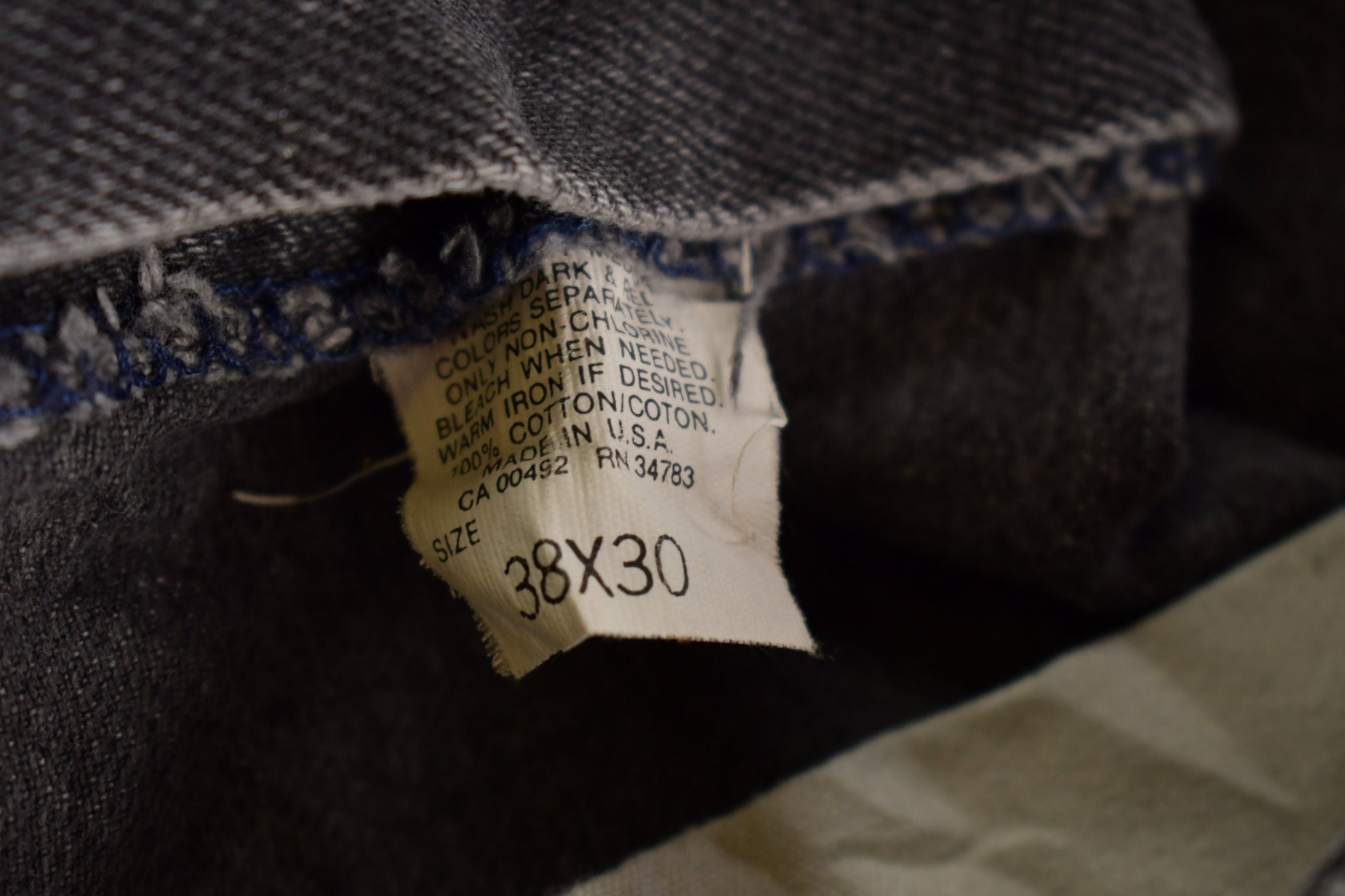 Vintage 1980s Lee Dark Wash Denim Jeans Size 36 x 26