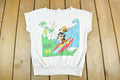 Vintage 1980s Mickey Mouse Surfing Sleeveless Vest Sweatshirt Women's Medium /
