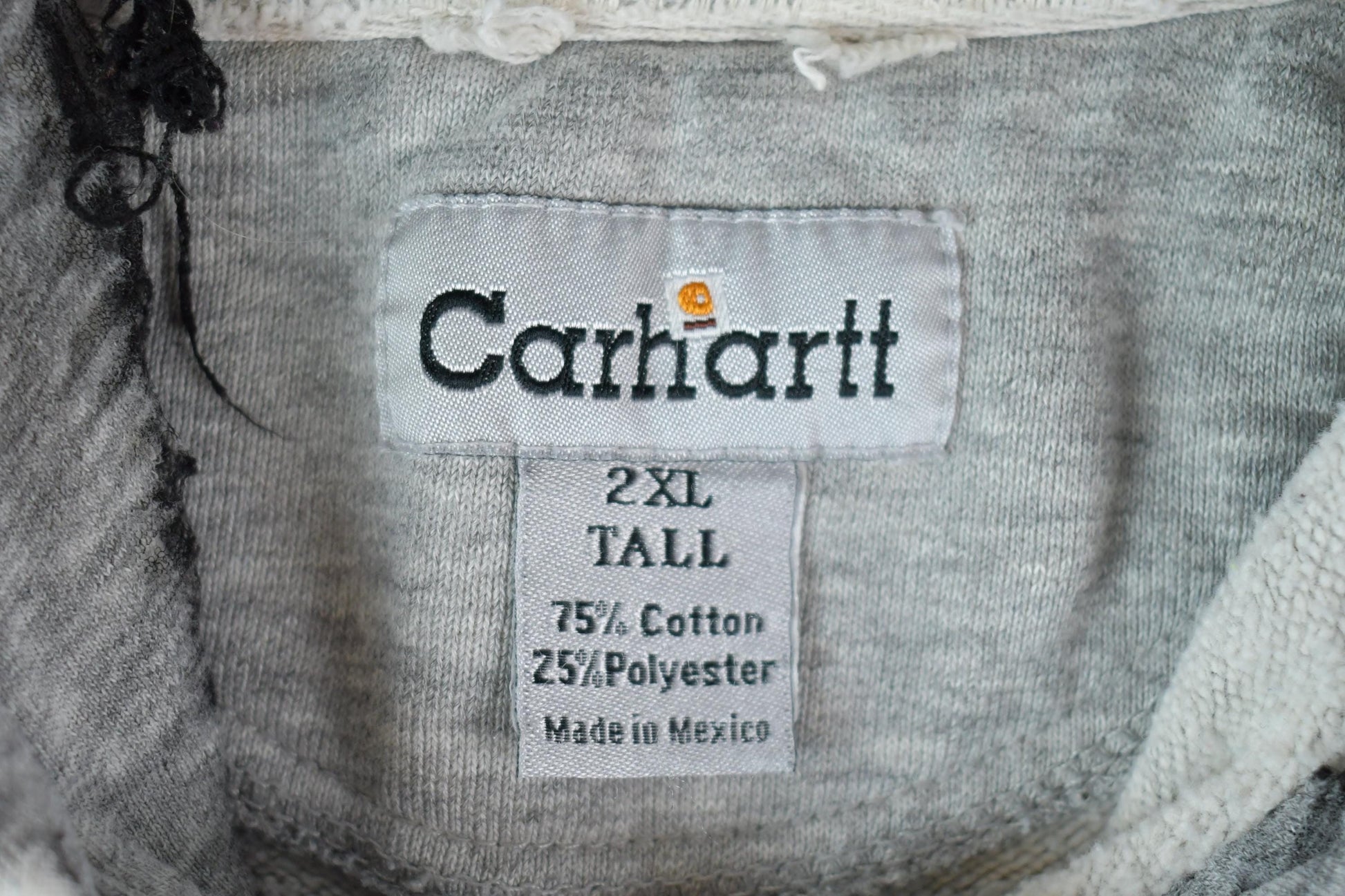 Vintage Y2K Perfectly Distressed Carhartt Heather Grey Hoodie Sweatshirt