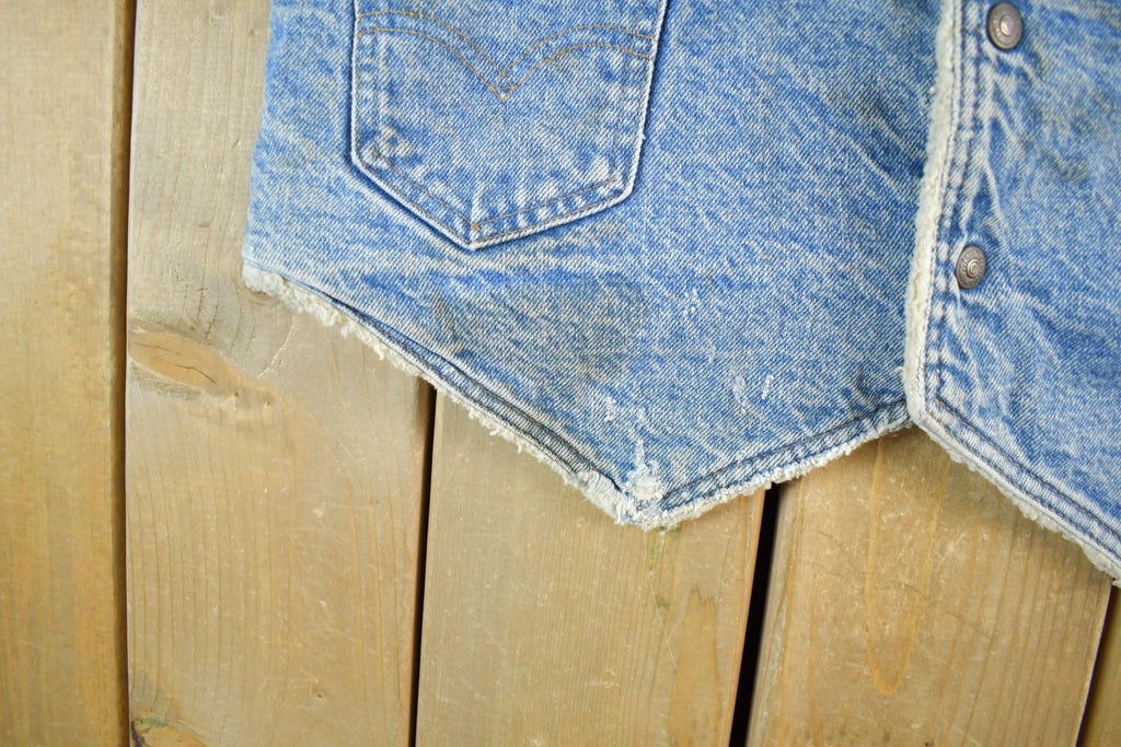 Vintage 1980s Levi's Orange Tab Sherpa Lined Denim Jean Vest Men's S-M
