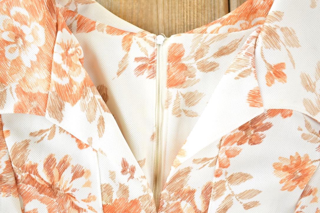 Vintage 1960s Floral Print Button Up Shirt Women's M