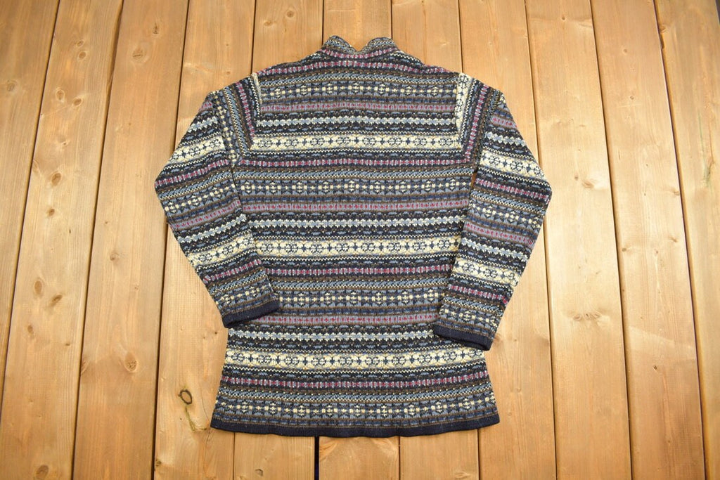 Vintage Hechter Jeans Quarter Zip Up Knitted Sweater