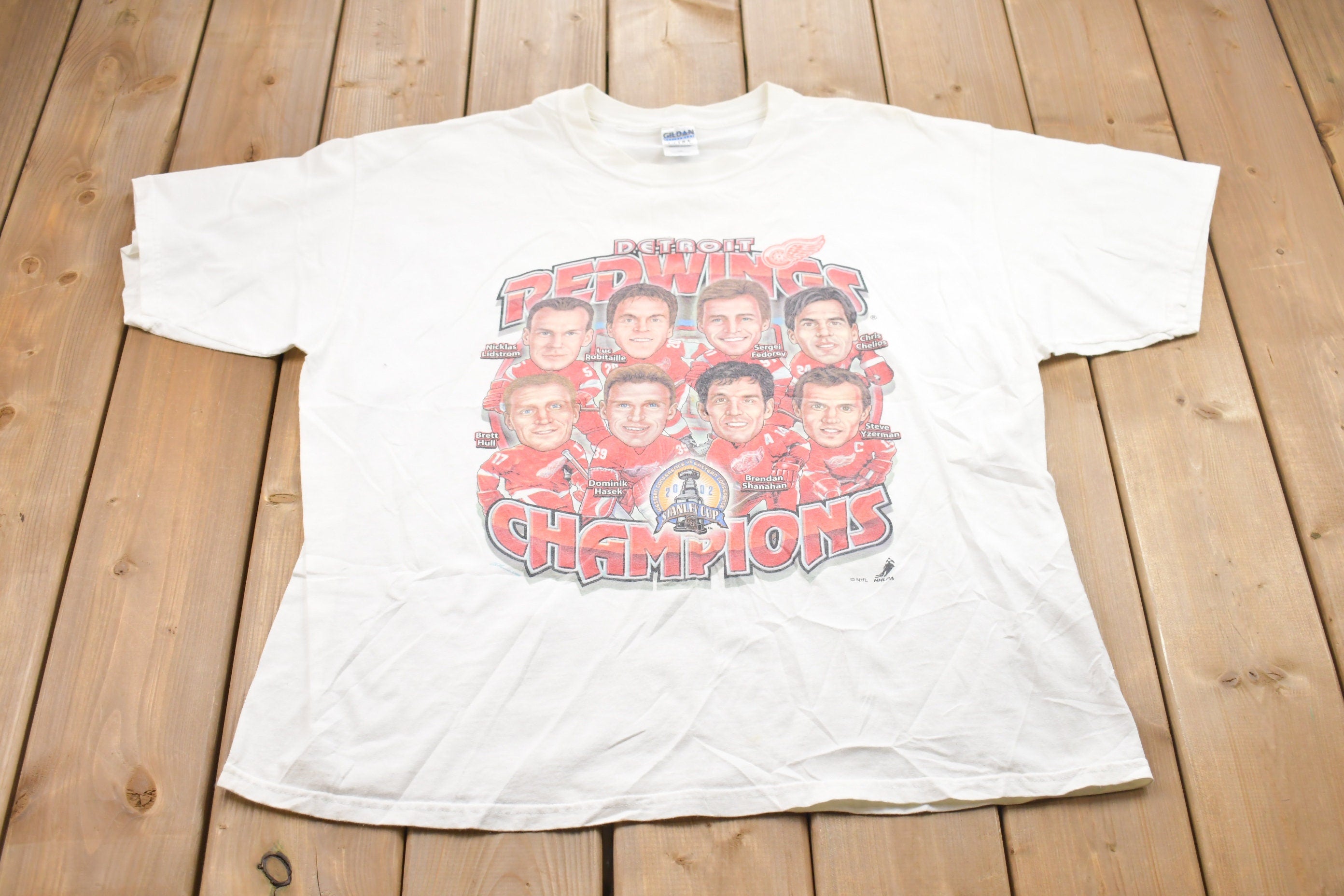 Vintage 2002 Detroit Red Wings Stanley Cup Champions T-shirt