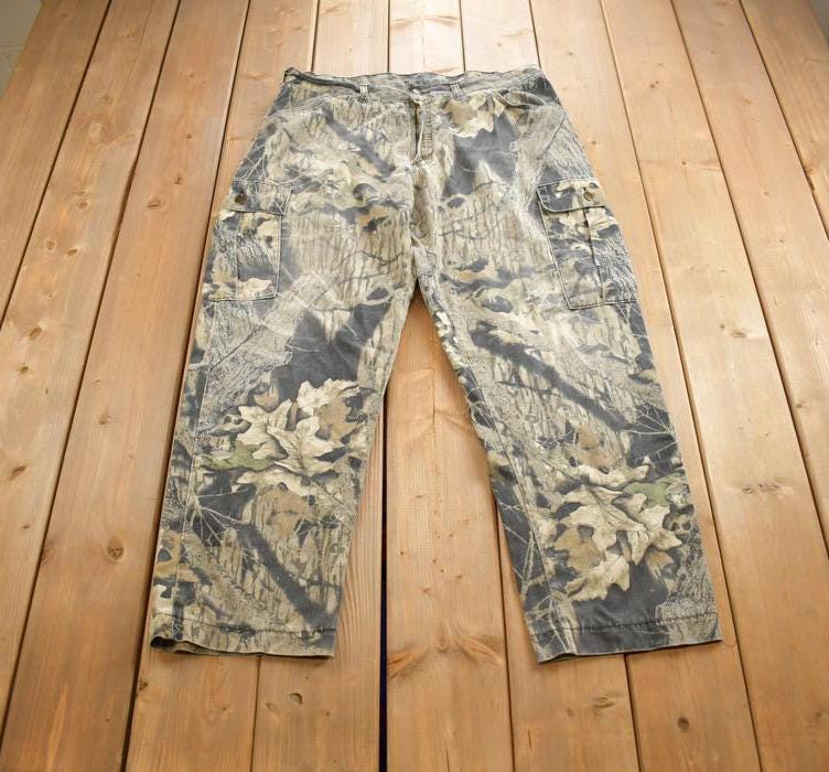 Vintage 1980s Forest Camouflage Cargo Pants Made In Size 38x30