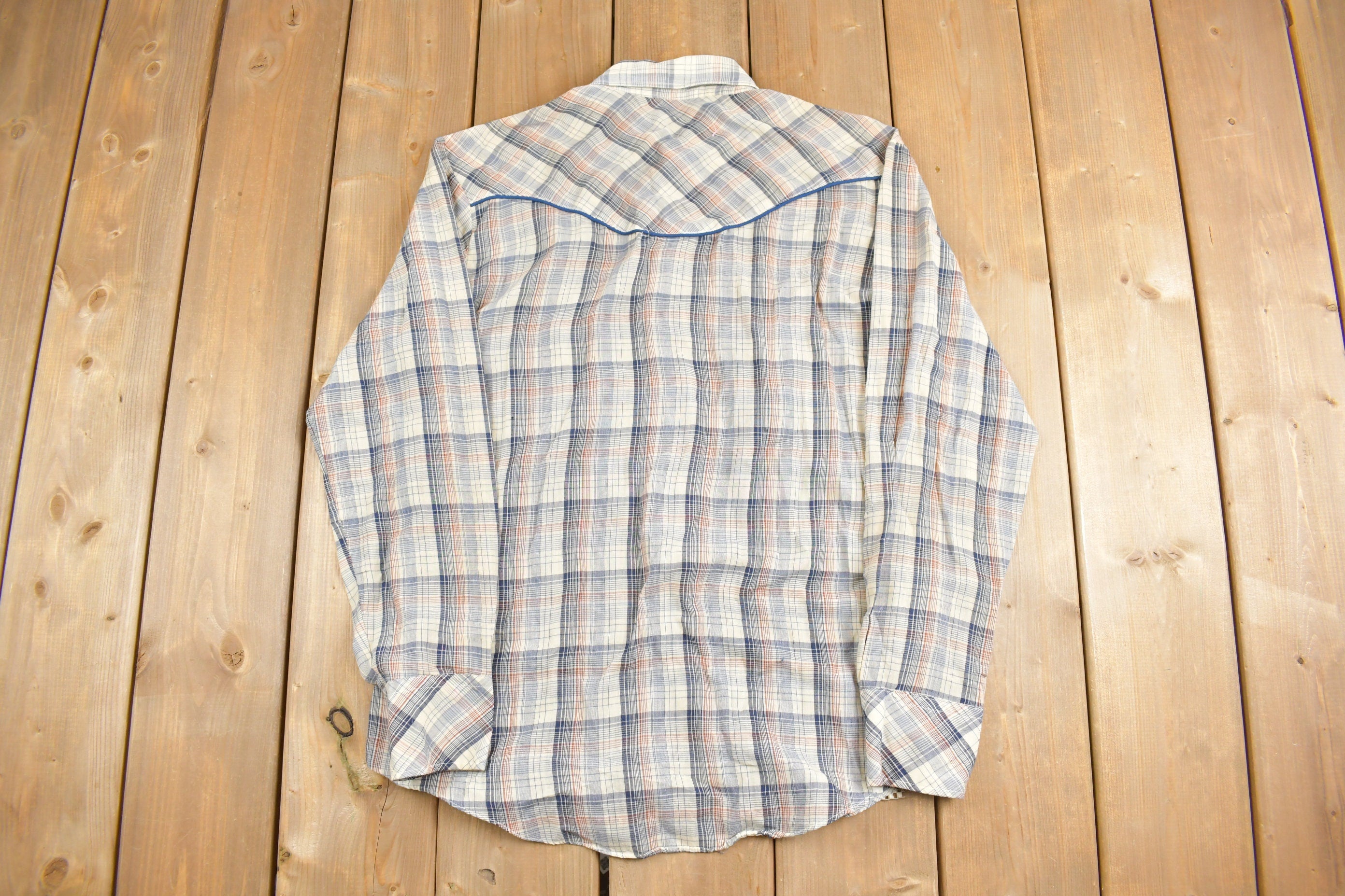 Vintage 1970s BJ - R Southwestern Plaid Button Up Shirt  Rodeo Shirt  Cowboy Shirt  Flannel Shirt  South Western  True Vintage