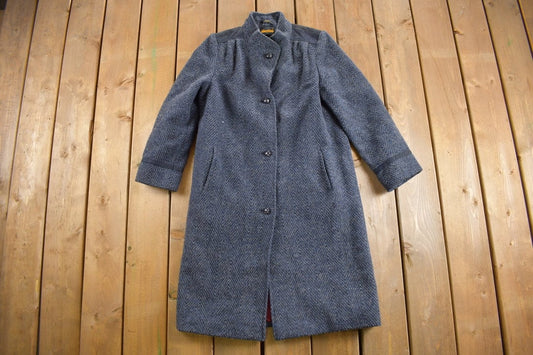 Vintage 1980s Electre Paris Wool Jacket / Navy Blue / Wool Jacket / Made in Canada / Vintage 80s Jacket / Winter / Cozy Trench Coat