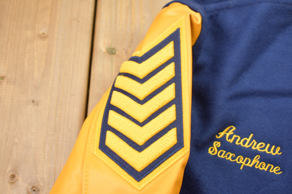 Vintage 1990s Shenango Wildcat Band Leather Varsity Jacket