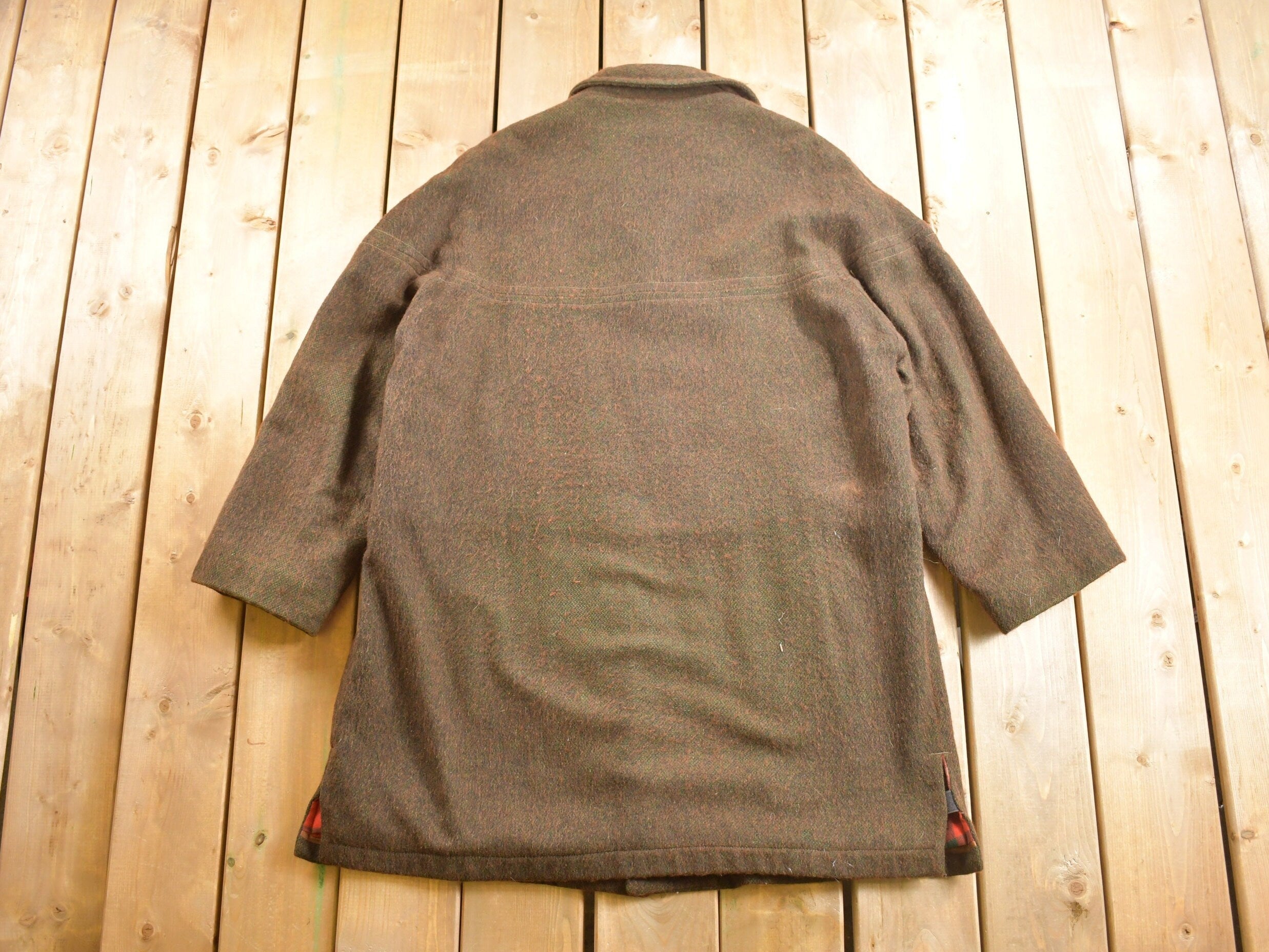 Vintage 1950s United Toronto Full Length Wool Coat Fur Lined