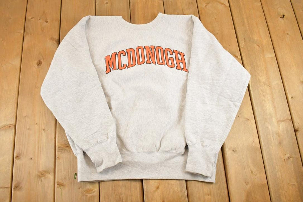 Vintage 1990s Mc Donogh Cotton Exchange Crewneck Sweatshirt Men's L / NCAA College Spellout / 90s Crossgrain Heavyweight Collegiate Sweater