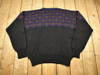 Vintage 1980s Abstract Pattern Meister Knitted Crewneck Sweater