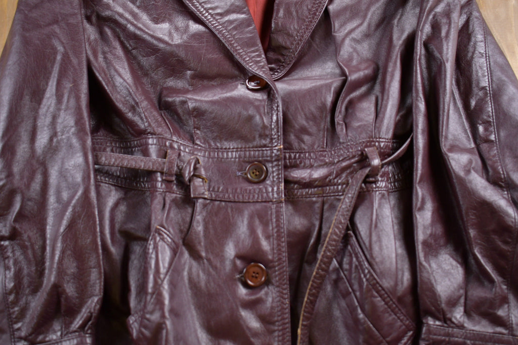 Vintage 1990s Winlit Leather Button Up Jacket