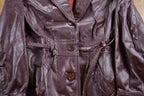 Vintage 1990s Winlit Leather Button Up Jacket