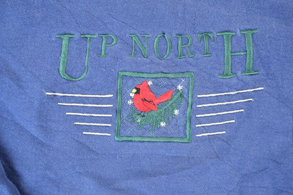 Vintage 1990s Up North Souvenir Cardinal Bird Crewneck Sweatshirt Made In USA