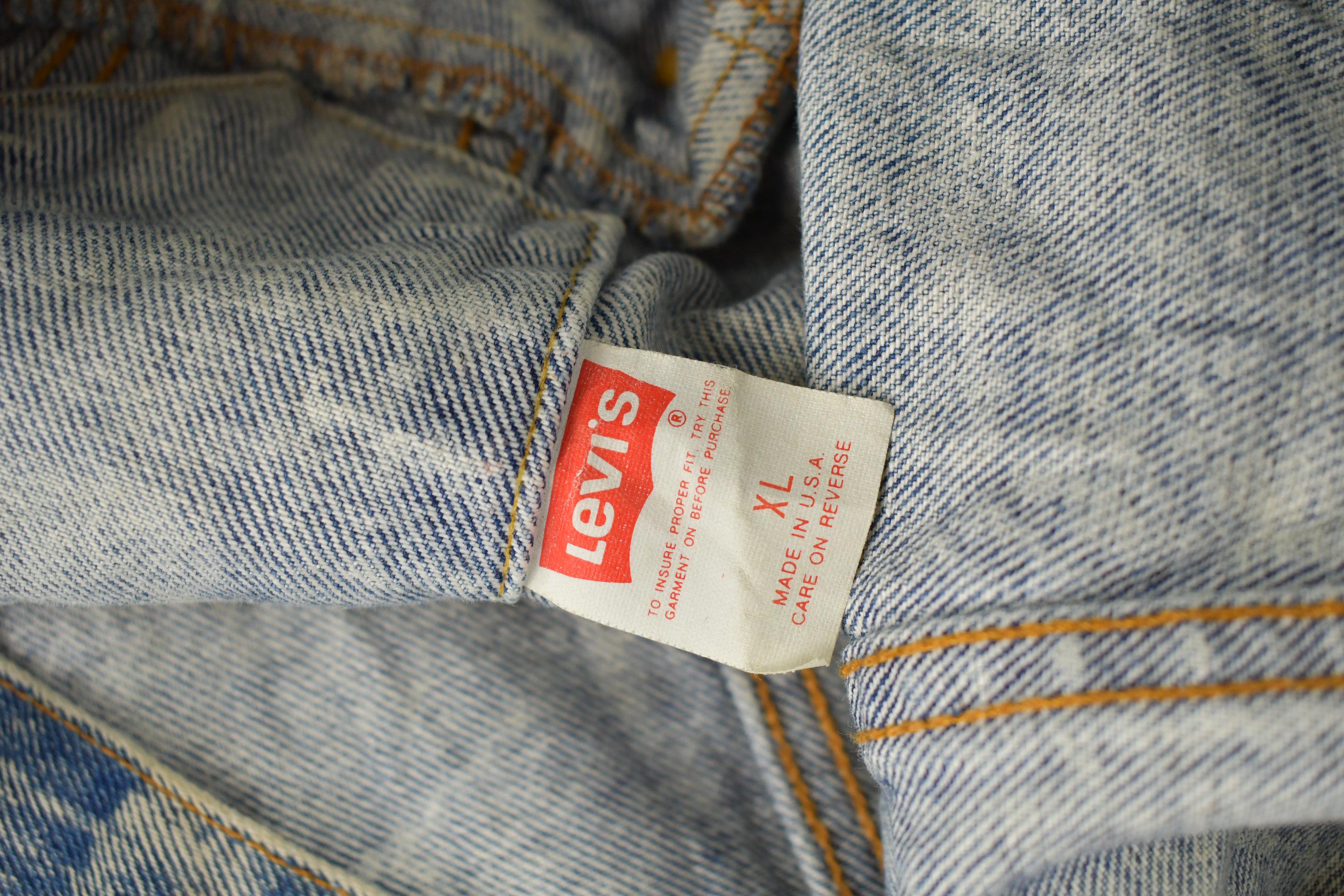 Vintage 1970s Levi's Acid Wash Type 3 Jean Jacket Made In USA Size XL